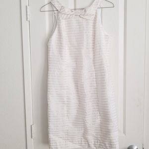Lilly Pulitzer Gold White Stripe Dress with Bow